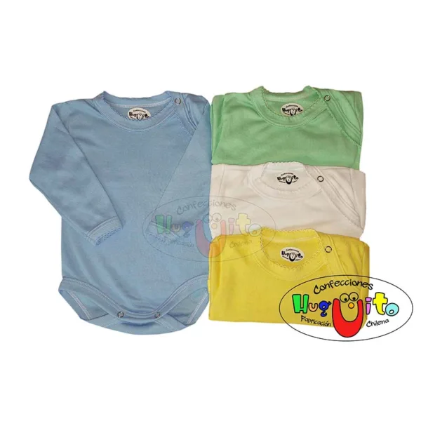Body Bebé Pastel Manga Larga Niño - Pack 6 unidades - Imagen 1