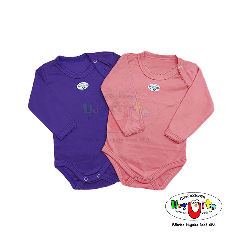 Body Bebé Color Manga Larga Niña – Pack 2 unidades